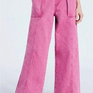 SCOOP Mr Slouchy Womens Pink Heavy Jeans Baggy Style Size 6 Distressed Wash New
